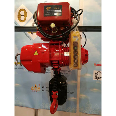 2 ton 380V 440V elektrische ketenheftruck met een elektrische trolley en een 2-snelheidsfunctie voor industriële hefwerkzaamheden