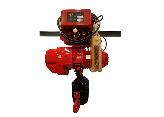 Hoge Efficiënte 3m - 50m het Opheffen Hoogte met Gemotoriseerd Karretje 1 Ton Electric Chain Hoist
